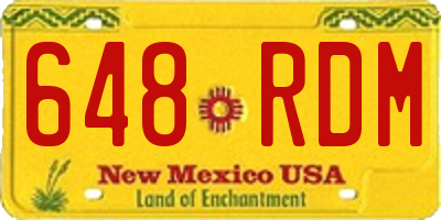 NM license plate 648RDM