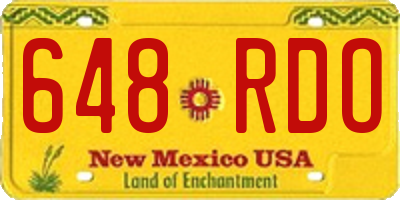 NM license plate 648RDO