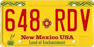 NM license plate 648RDV