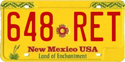 NM license plate 648RET