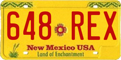 NM license plate 648REX