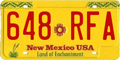 NM license plate 648RFA