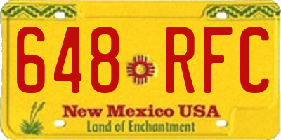 NM license plate 648RFC