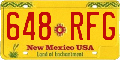 NM license plate 648RFG