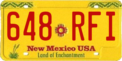 NM license plate 648RFI