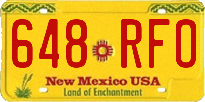 NM license plate 648RFO