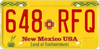 NM license plate 648RFQ