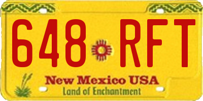 NM license plate 648RFT