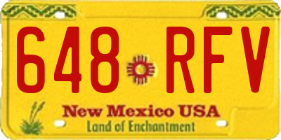 NM license plate 648RFV
