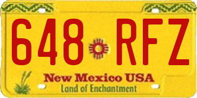 NM license plate 648RFZ