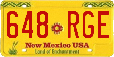 NM license plate 648RGE