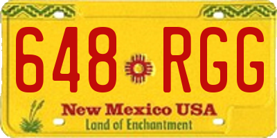 NM license plate 648RGG