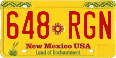 NM license plate 648RGN