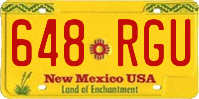 NM license plate 648RGU