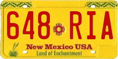 NM license plate 648RIA