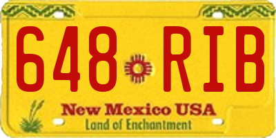 NM license plate 648RIB