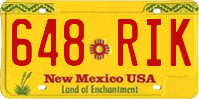 NM license plate 648RIK
