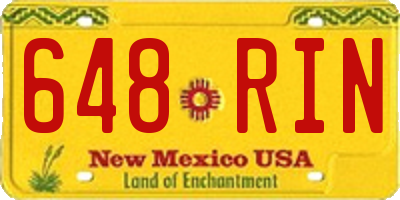 NM license plate 648RIN
