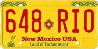 NM license plate 648RIO