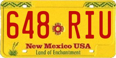 NM license plate 648RIU