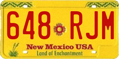 NM license plate 648RJM
