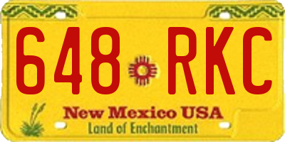 NM license plate 648RKC