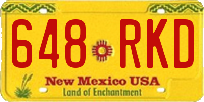 NM license plate 648RKD