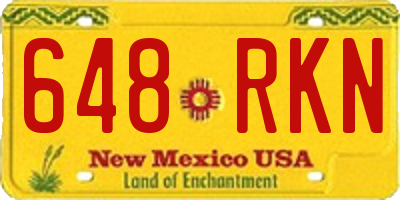 NM license plate 648RKN