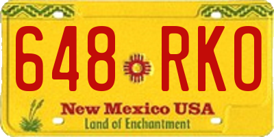 NM license plate 648RKO