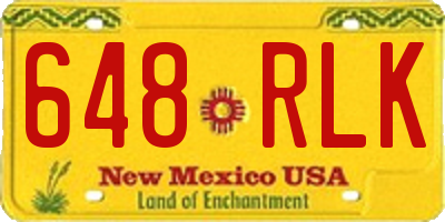 NM license plate 648RLK