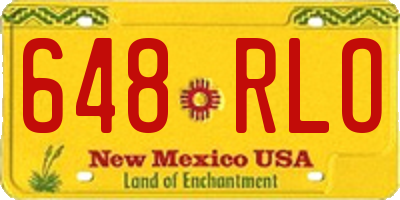 NM license plate 648RLO