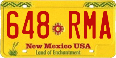 NM license plate 648RMA