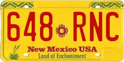 NM license plate 648RNC