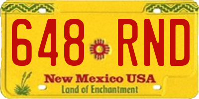 NM license plate 648RND