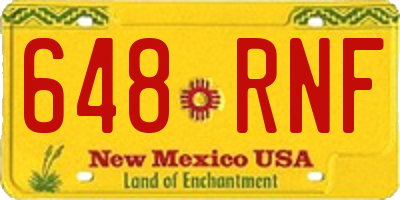 NM license plate 648RNF