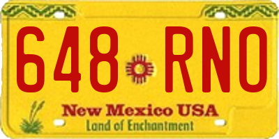 NM license plate 648RNO