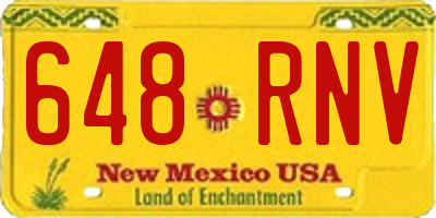 NM license plate 648RNV