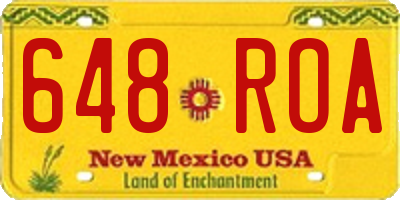 NM license plate 648ROA