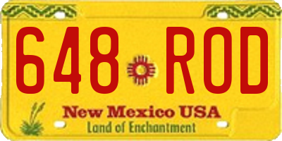 NM license plate 648ROD