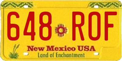 NM license plate 648ROF