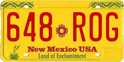 NM license plate 648ROG