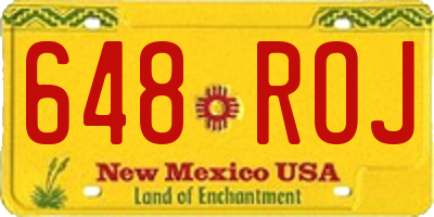 NM license plate 648ROJ