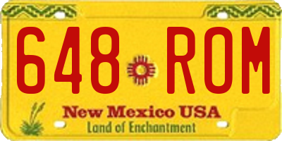 NM license plate 648ROM