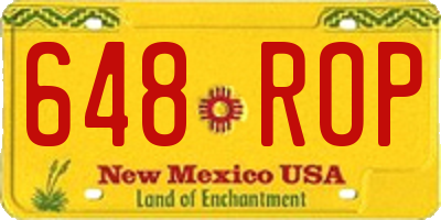 NM license plate 648ROP