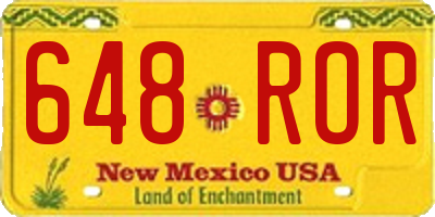 NM license plate 648ROR