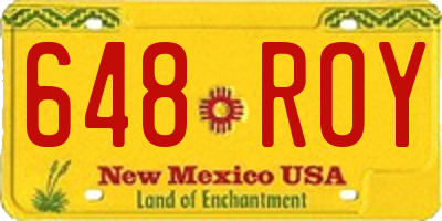NM license plate 648ROY