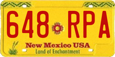 NM license plate 648RPA