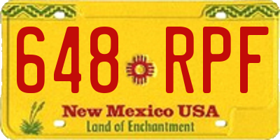 NM license plate 648RPF