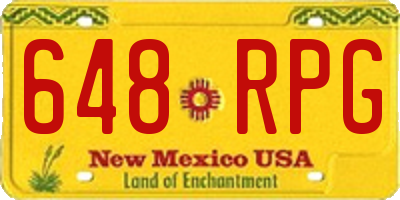 NM license plate 648RPG