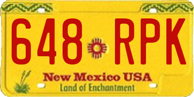 NM license plate 648RPK